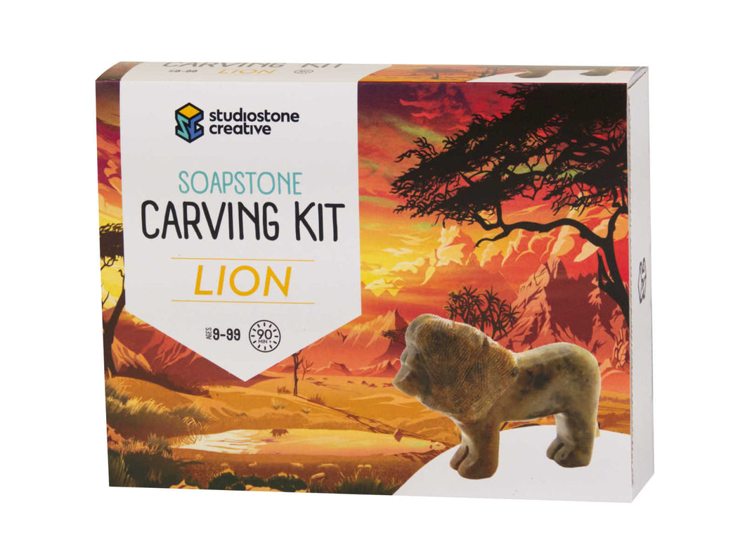 Lion Soapstone Carving Kit by Studiostone Creative
