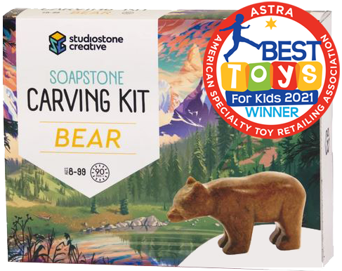 Bear Soapstone Carving Kit by Studiostone Creative