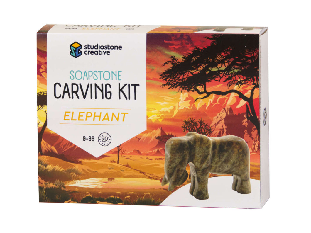 Elephant Soapstone Carving Kit by Studiostone Creative