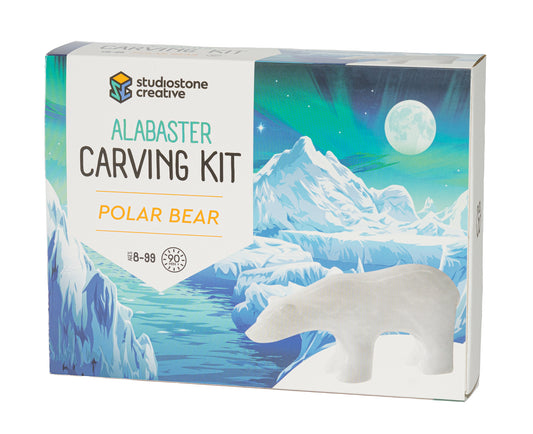 Polar Bear Alabaster Carving Kit by Studiostone Creative