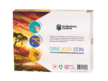 Load image into Gallery viewer, Lion &amp; Elephant Double Soapstone Carving Kit by Studiostone Creative
