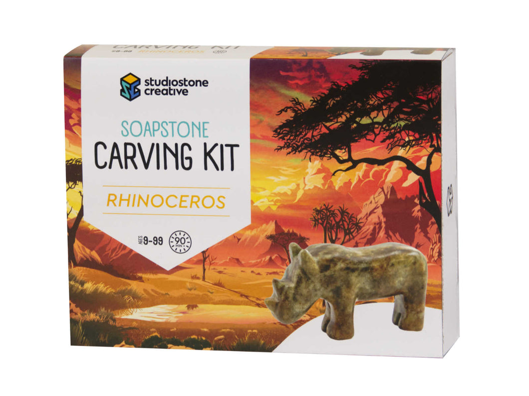 Rhinoceros Soapstone Carving Kit by Studiostone Creative